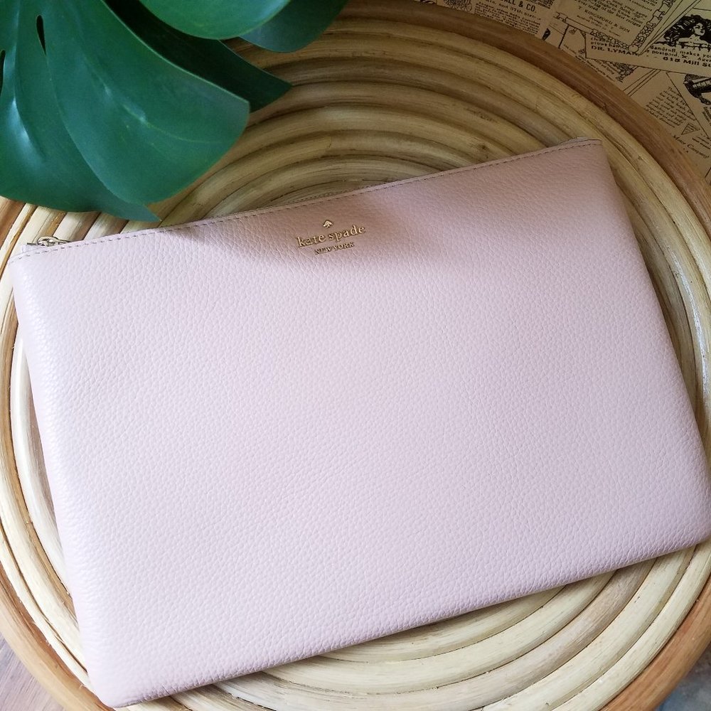 Jackson Large Zip Pouch Rosy cheeks Kate Spade - Picture 1 of 7